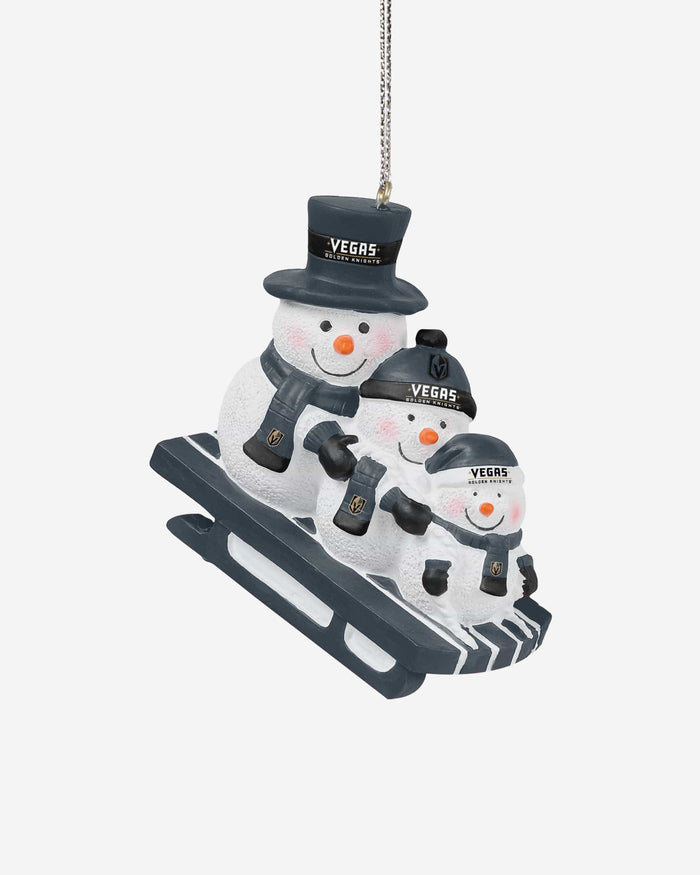 Vegas Golden Knights Sledding Snowmen Ornament FOCO - FOCO.com