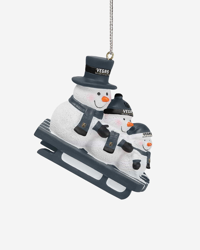 Vegas Golden Knights Sledding Snowmen Ornament FOCO - FOCO.com