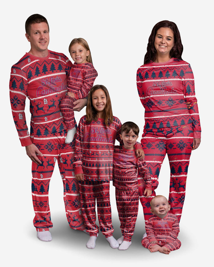 St Louis Cardinals Youth Family Holiday Pajamas FOCO - FOCO.com