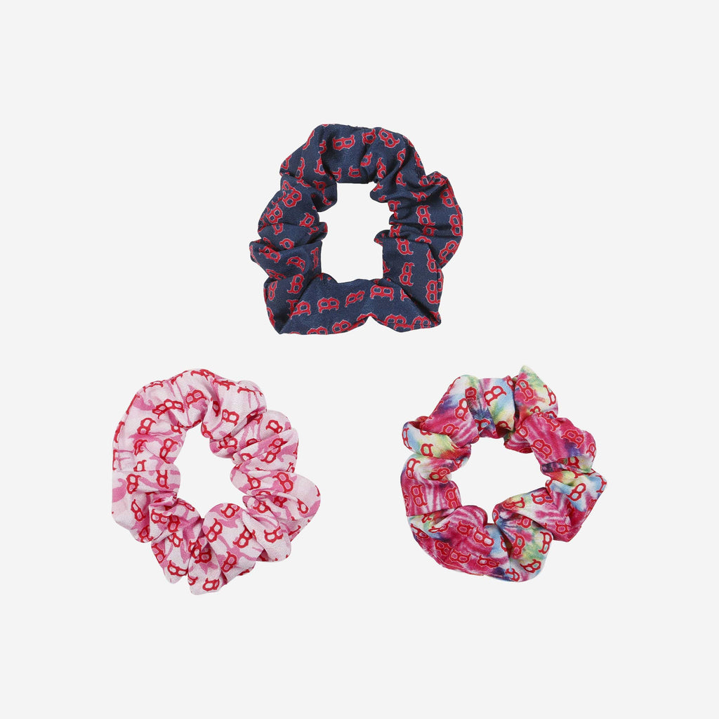 Boston Red Sox Mini Print 3 Pack Scrunchies FOCO - FOCO.com