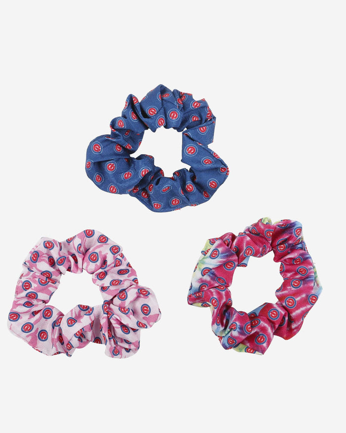 Chicago Cubs Mini Print 3 Pack Scrunchies FOCO - FOCO.com