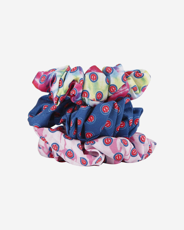 Chicago Cubs Mini Print 3 Pack Scrunchies FOCO - FOCO.com