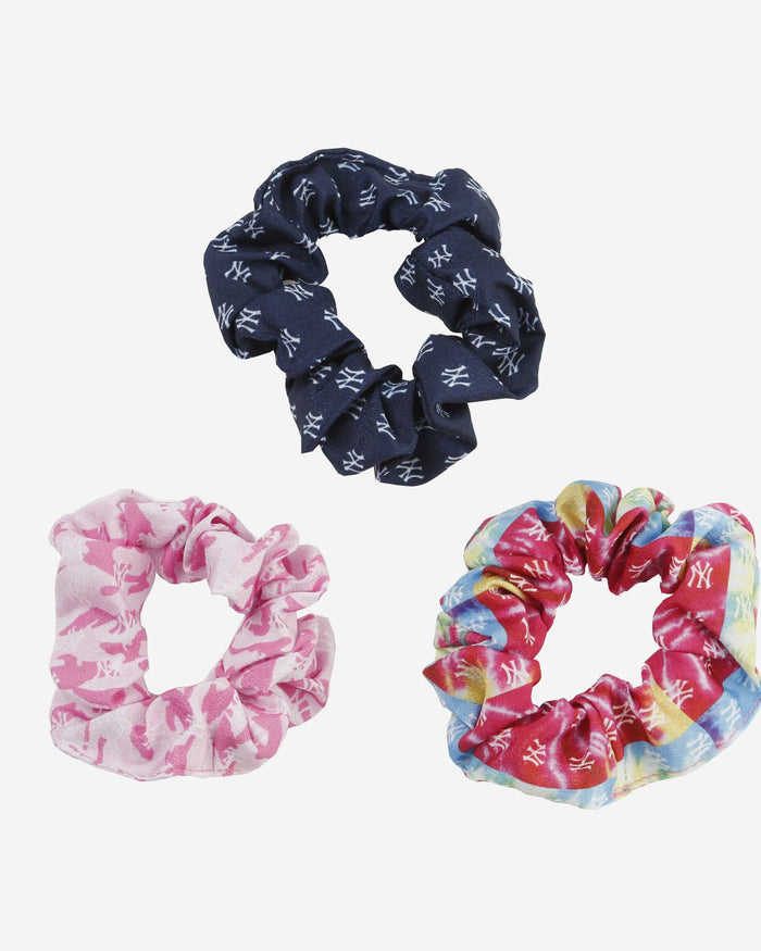 New York Yankees Mini Print 3 Pack Scrunchies FOCO - FOCO.com