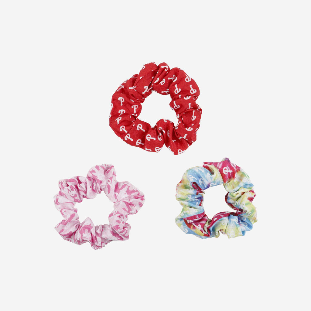 Philadelphia Phillies Mini Print 3 Pack Scrunchies FOCO - FOCO.com