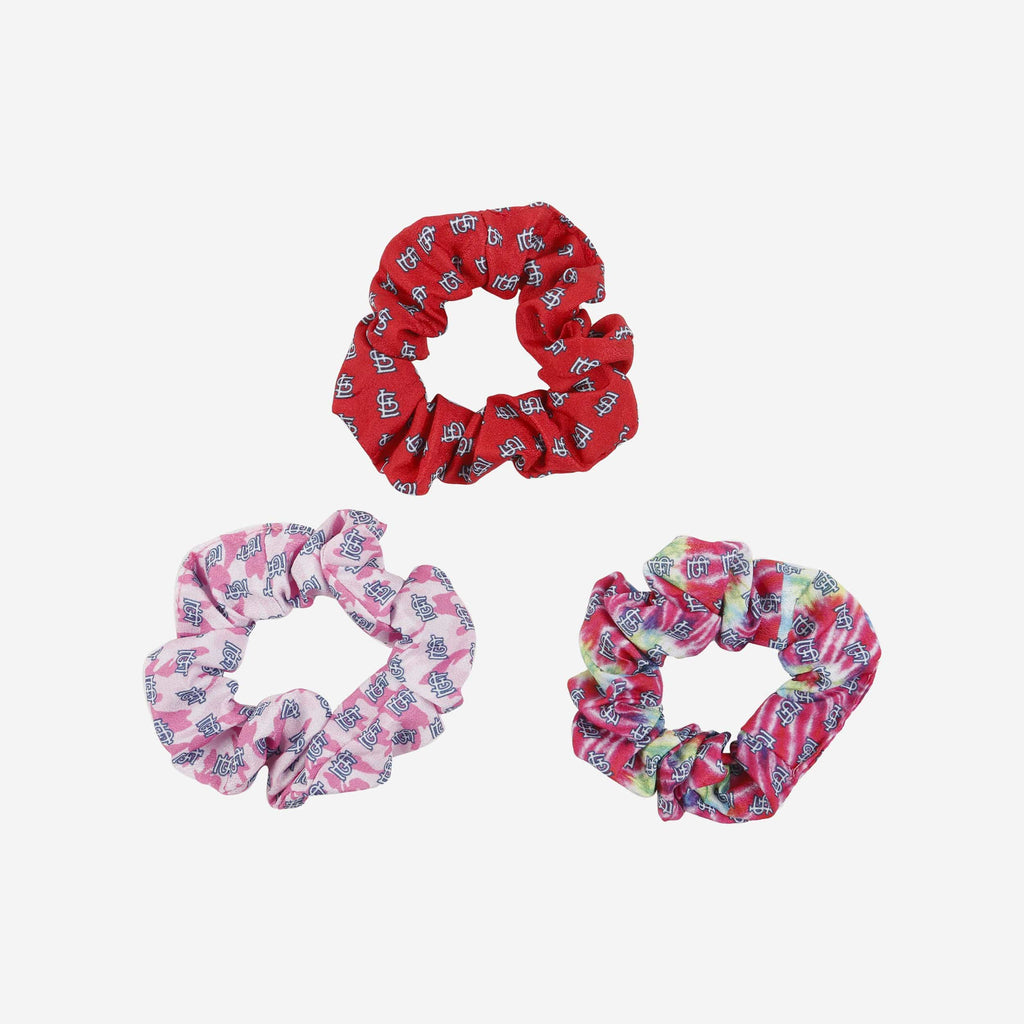 St Louis Cardinals Mini Print 3 Pack Scrunchies FOCO - FOCO.com