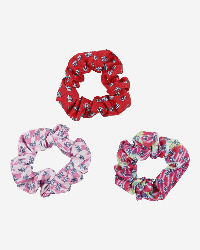 St Louis Cardinals Mini Print 3 Pack Scrunchies FOCO - FOCO.com