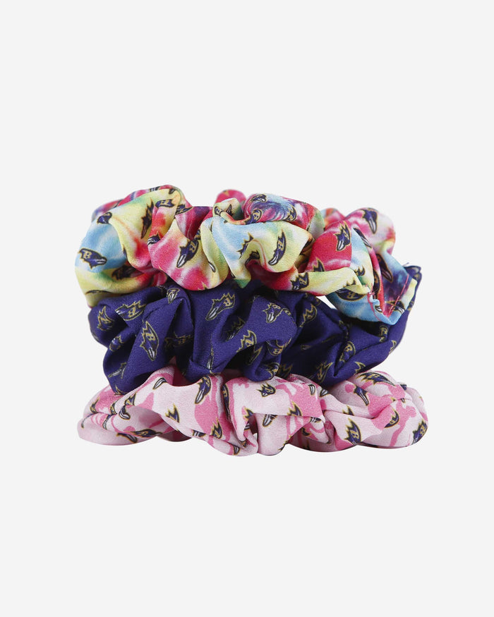 Baltimore Ravens Mini Print 3 Pack Scrunchies FOCO - FOCO.com