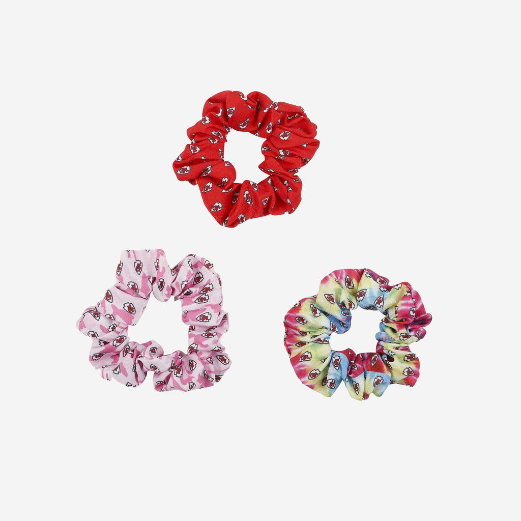 Kansas City Chiefs Mini Print 3 Pack Scrunchies FOCO - FOCO.com