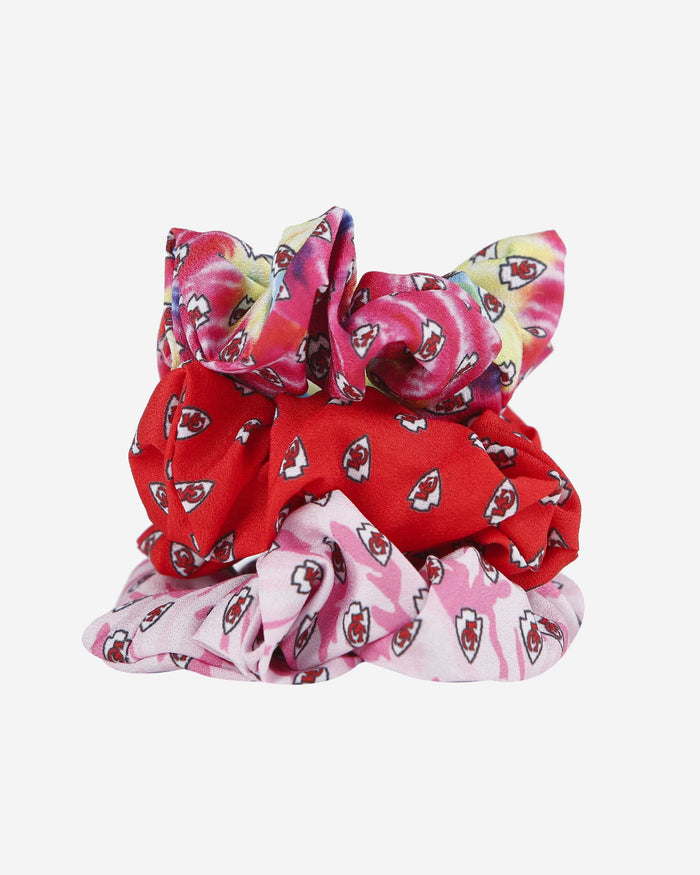 Kansas City Chiefs Mini Print 3 Pack Scrunchies FOCO - FOCO.com