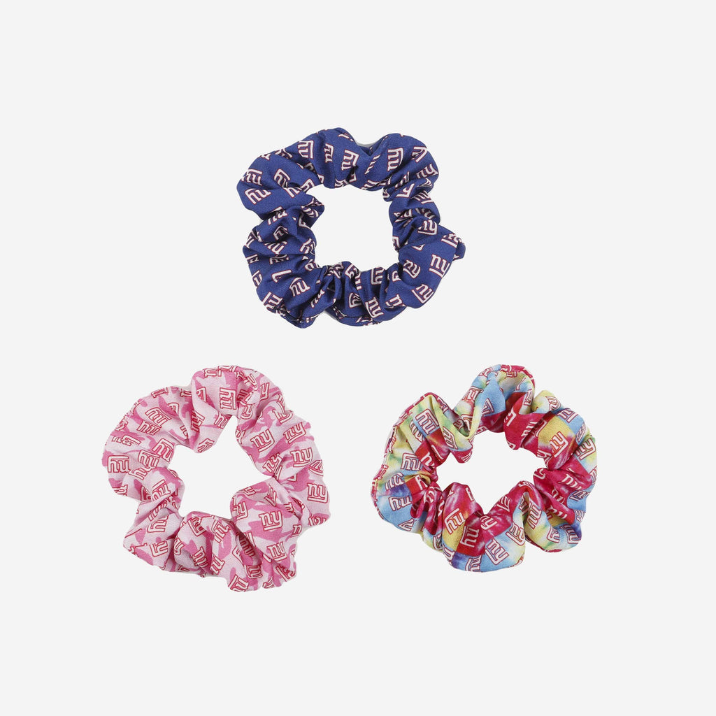 New York Giants Mini Print 3 Pack Scrunchies FOCO - FOCO.com