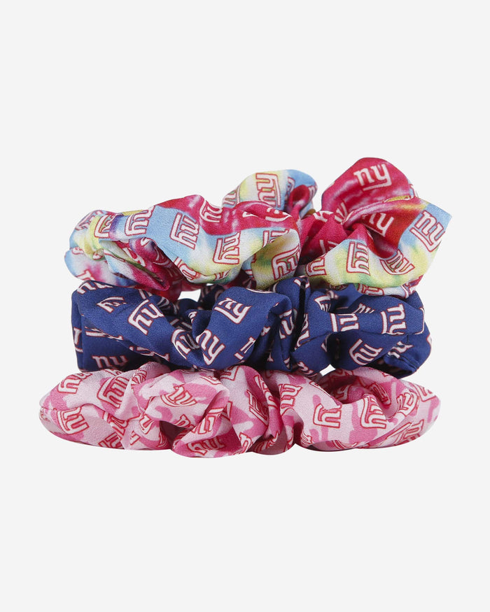 New York Giants Mini Print 3 Pack Scrunchies FOCO - FOCO.com