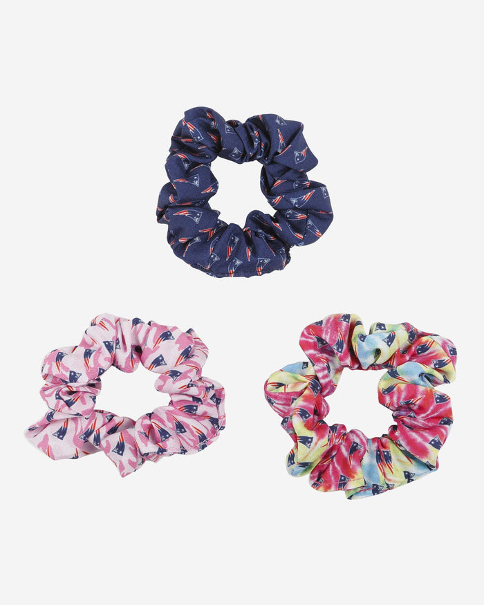 New England Patriots Mini Print 3 Pack Scrunchies FOCO - FOCO.com