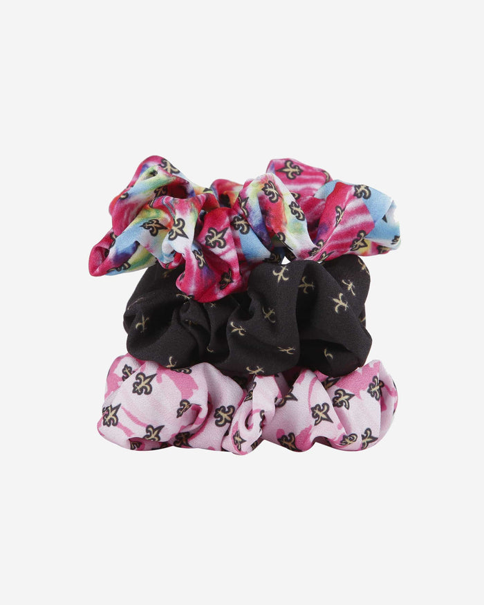 New Orleans Saints Mini Print 3 Pack Scrunchies FOCO - FOCO.com