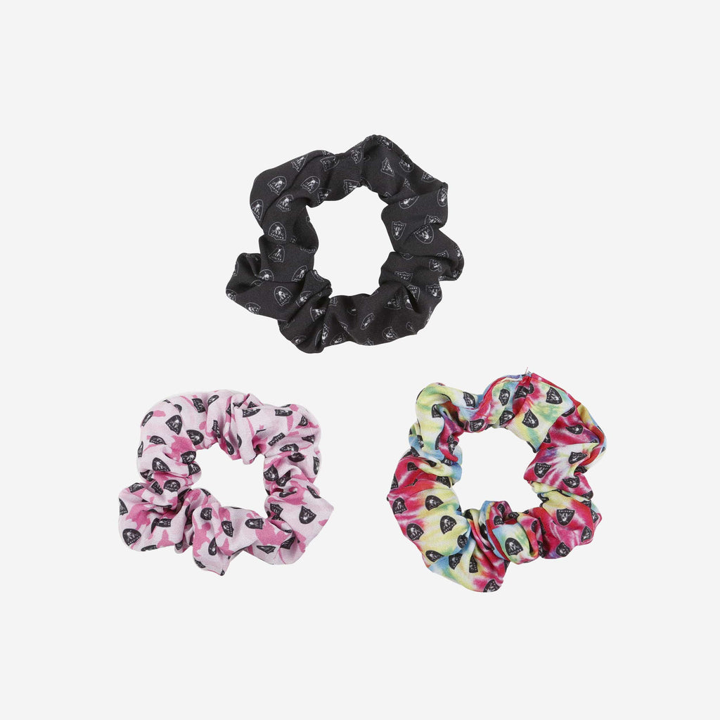 Las Vegas Raiders Mini Print 3 Pack Scrunchies FOCO - FOCO.com