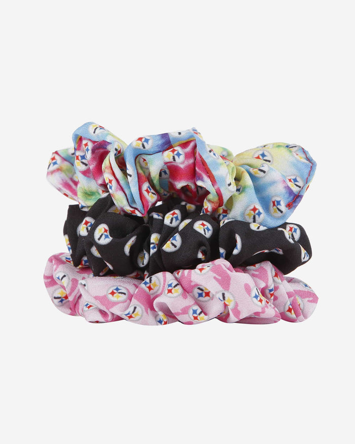 Pittsburgh Steelers Mini Print 3 Pack Scrunchies FOCO - FOCO.com