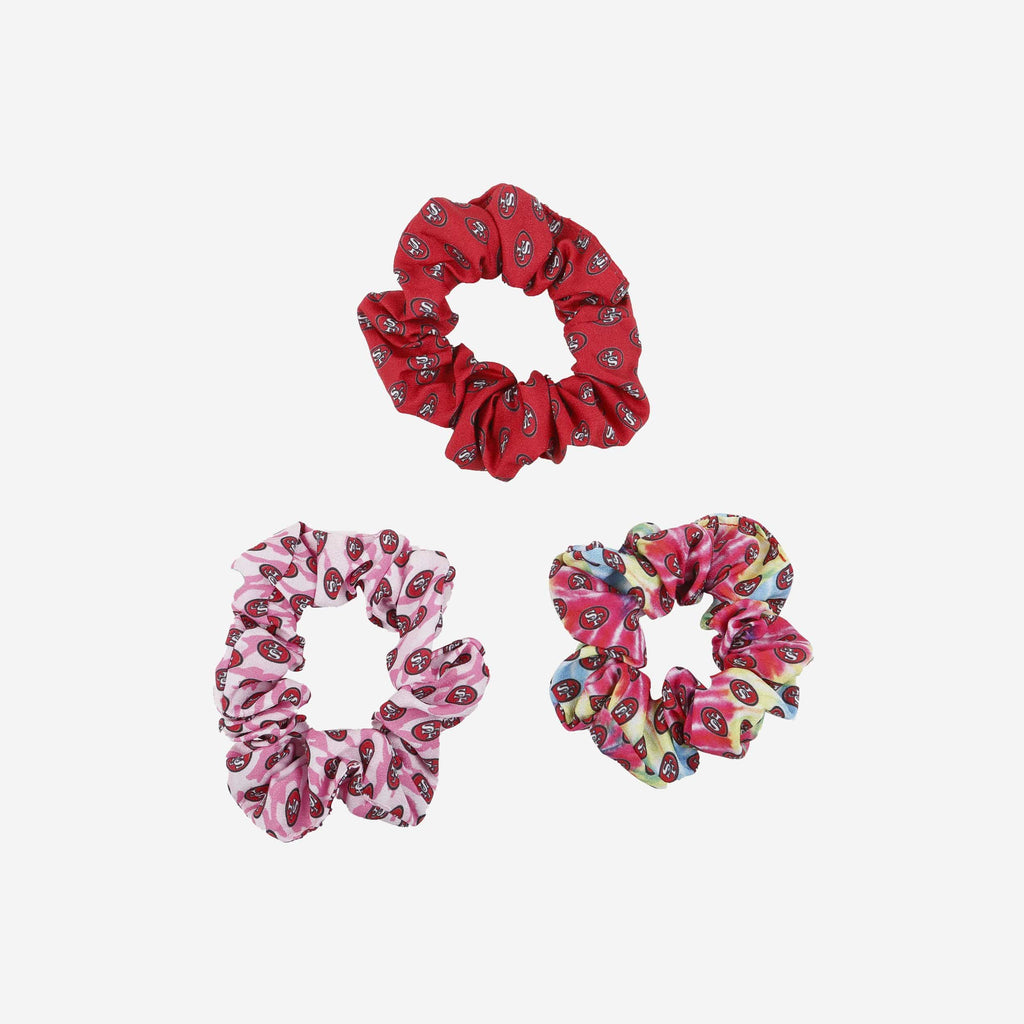 San Francisco 49ers Mini Print 3 Pack Scrunchies FOCO - FOCO.com