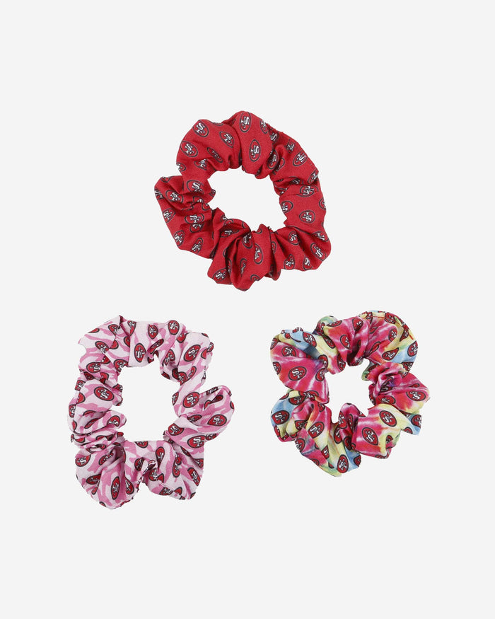 San Francisco 49ers Mini Print 3 Pack Scrunchies FOCO - FOCO.com