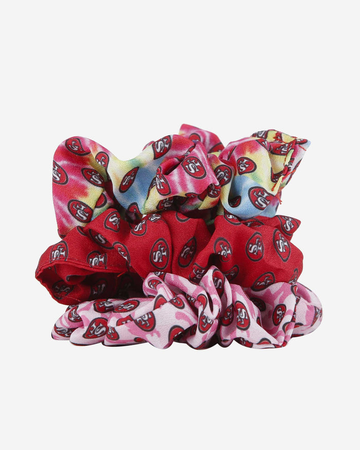 San Francisco 49ers Mini Print 3 Pack Scrunchies FOCO - FOCO.com