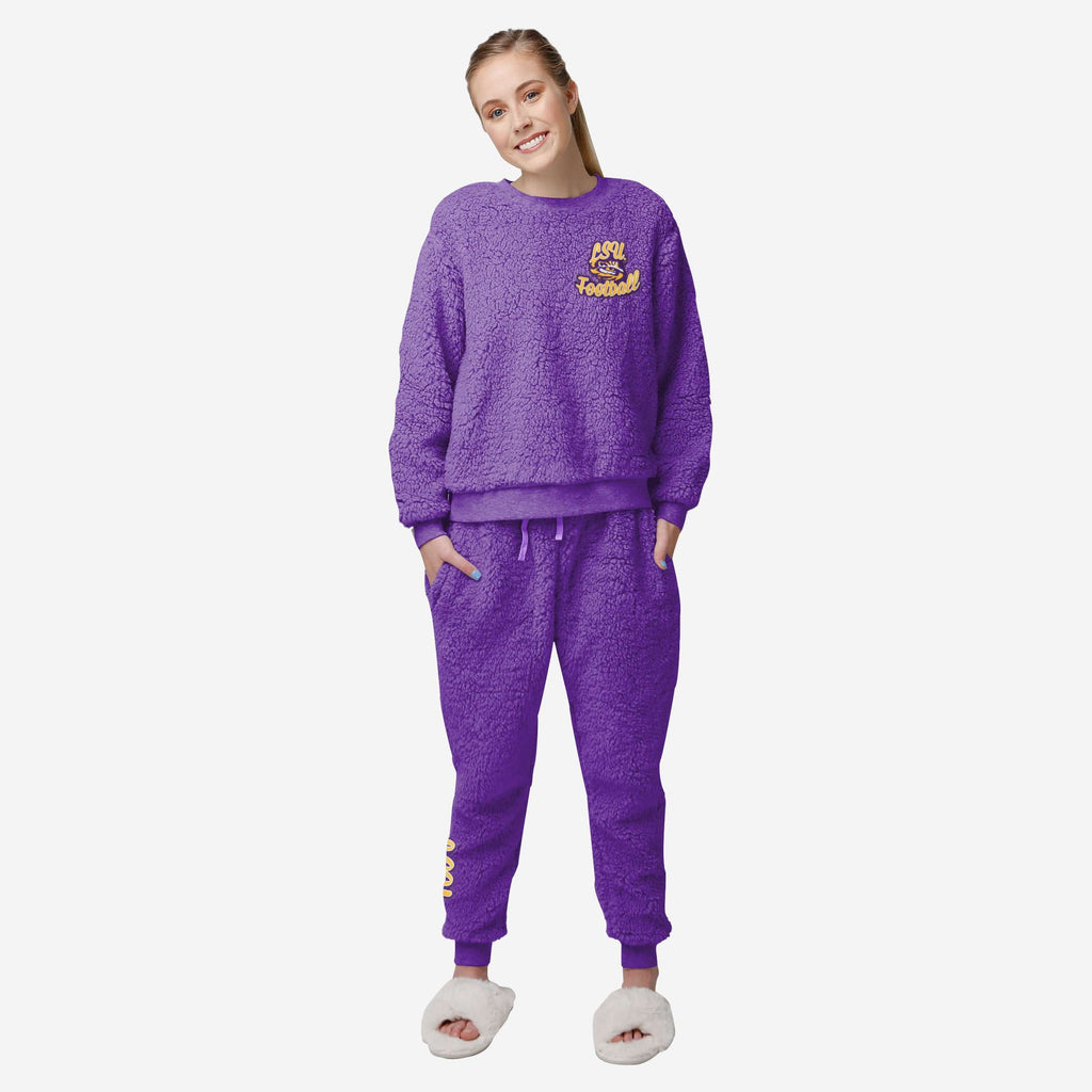 LSU Tigers Womens Sherpa Lounge Set FOCO S - FOCO.com