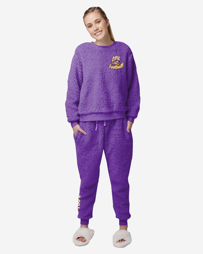 LSU Tigers Womens Sherpa Lounge Set FOCO S - FOCO.com