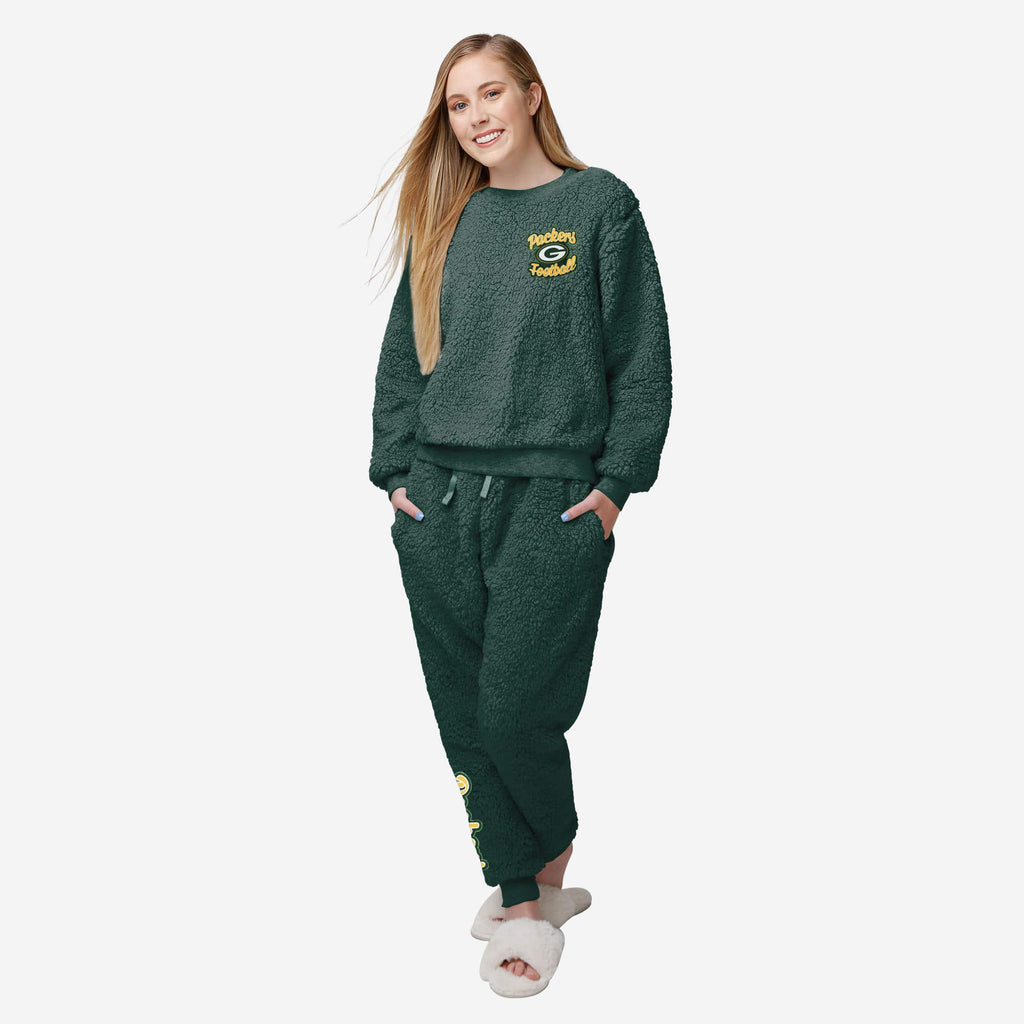 Green Bay Packers Womens Sherpa Lounge Set FOCO S - FOCO.com