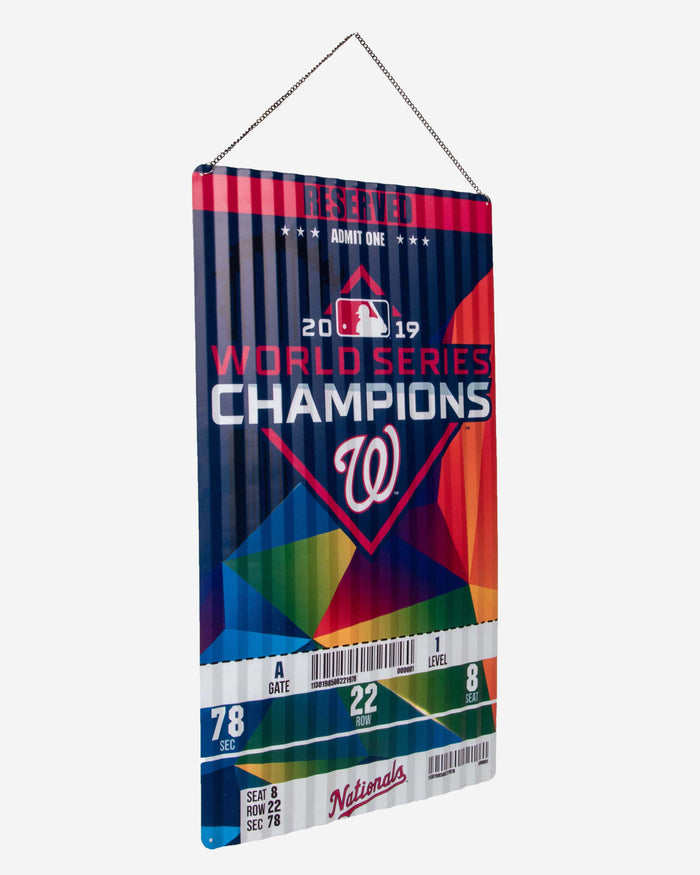 Washington Nationals 2019 World Series Champions Corrugated Metal Wall Sign FOCO - FOCO.com