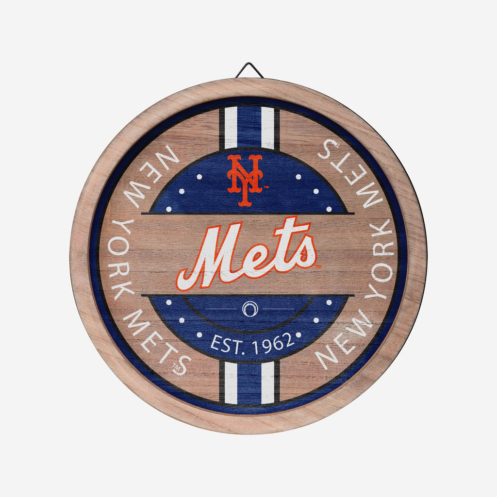 New York Mets Wooden Barrel Sign FOCO - FOCO.com