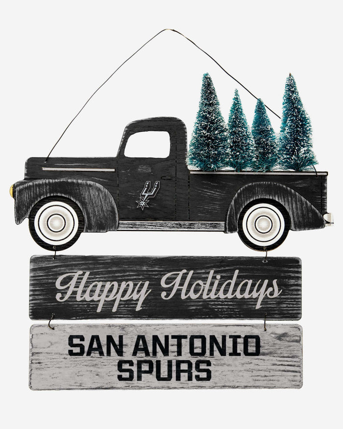 San Antonio Spurs Wooden Truck With Tree Sign FOCO - FOCO.com