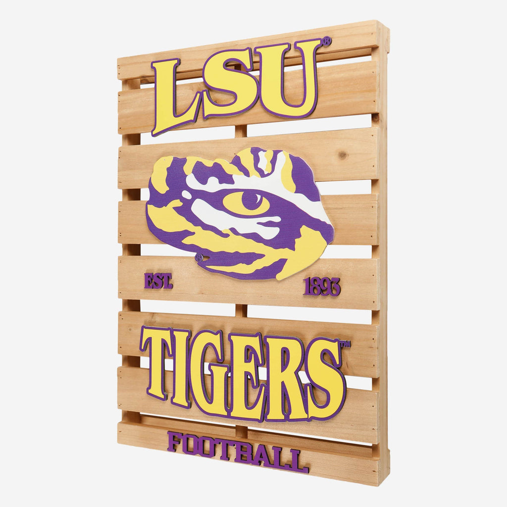 LSU Tigers Wood Pallet Sign FOCO - FOCO.com