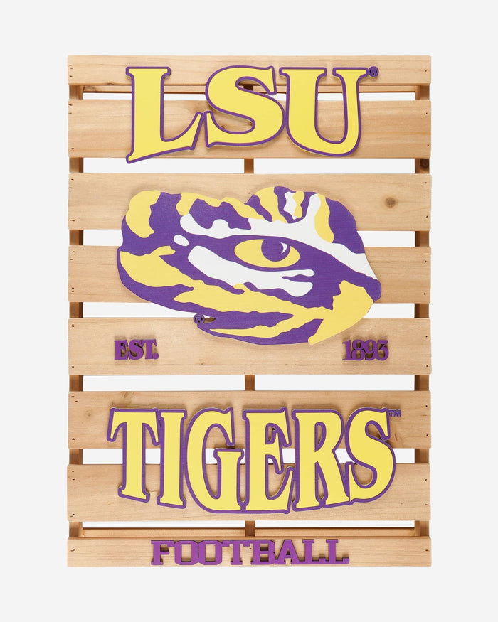 LSU Tigers Wood Pallet Sign FOCO - FOCO.com