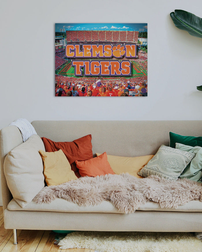 Clemson Tigers Canvas Wall Sign FOCO - FOCO.com