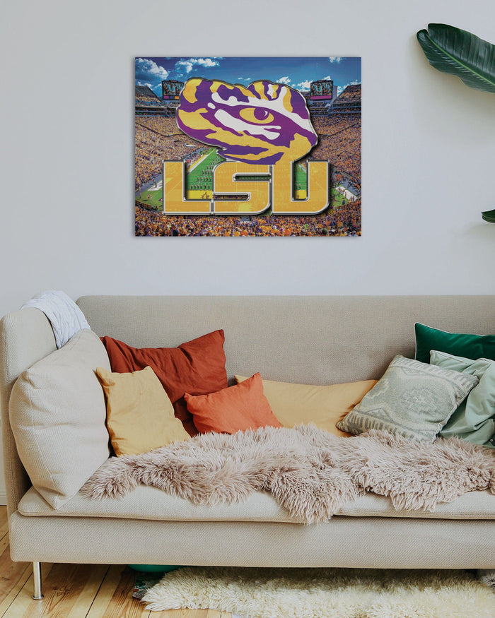 LSU Tigers Canvas Wall Sign FOCO - FOCO.com