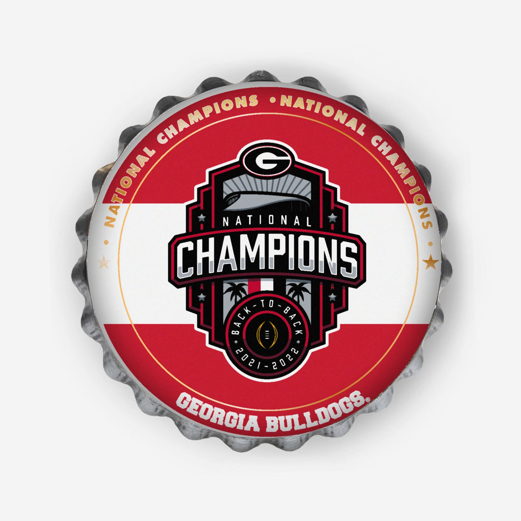 Georgia Bulldogs 2022 Football National Champions Metal Distressed Bottle Cap Wall Sign FOCO - FOCO.com