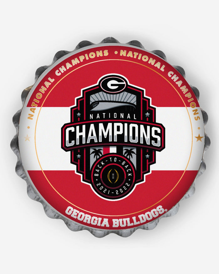 Georgia Bulldogs 2022 Football National Champions Metal Distressed Bottle Cap Wall Sign FOCO - FOCO.com