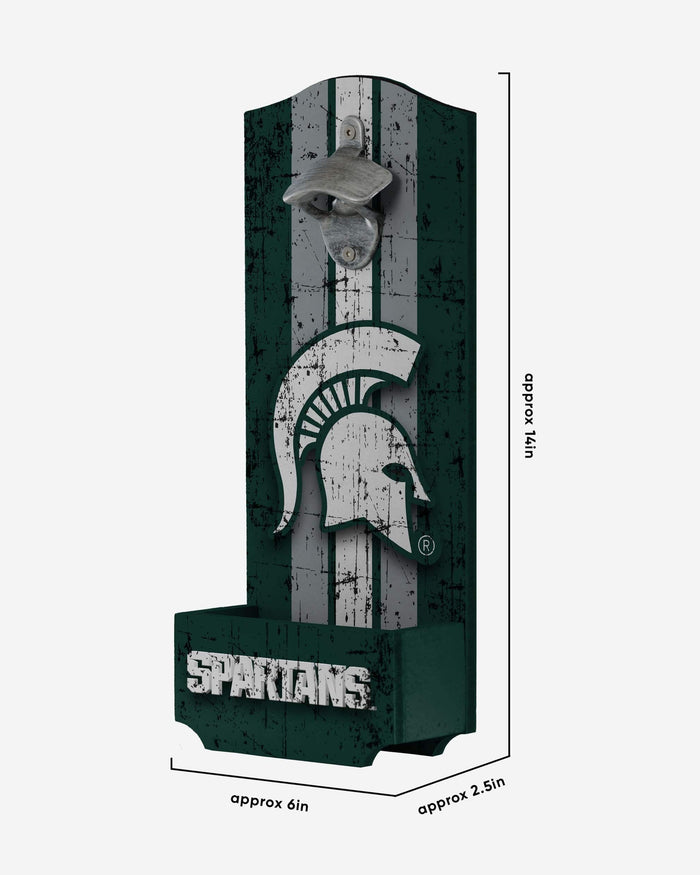 Michigan State Spartans Wooden Bottle Cap Opener Sign FOCO - FOCO.com