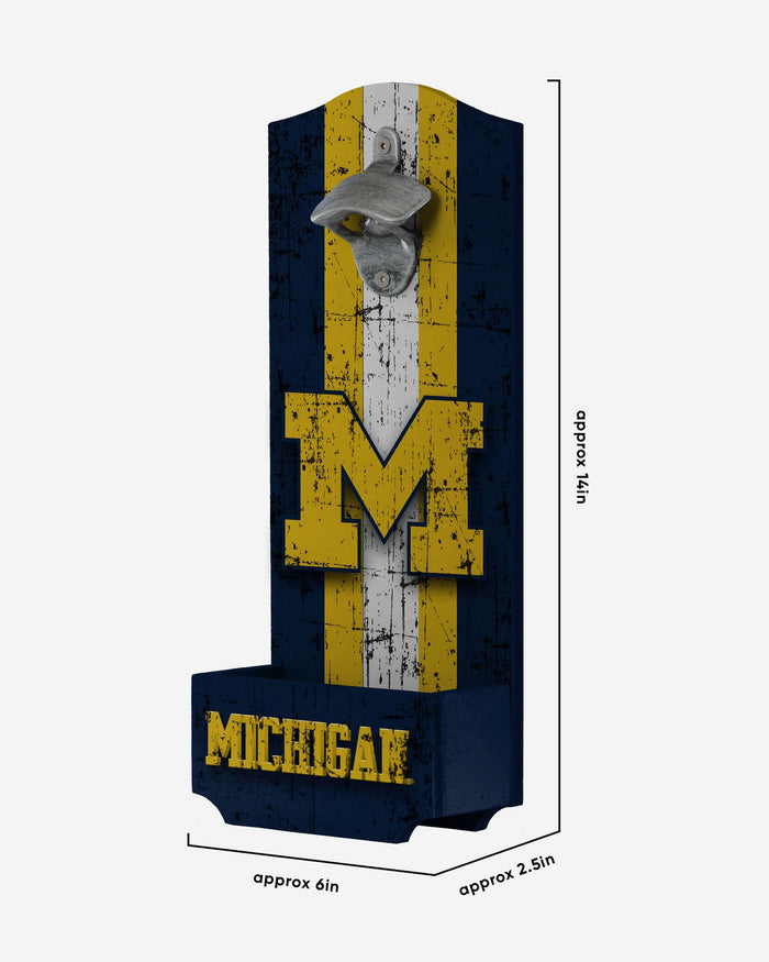 Michigan Wolverines Wooden Bottle Cap Opener Sign FOCO - FOCO.com