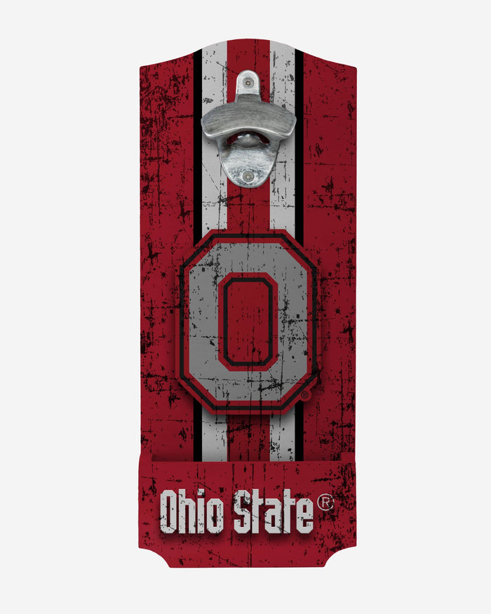 Ohio State Buckeyes Wooden Bottle Cap Opener Sign FOCO - FOCO.com