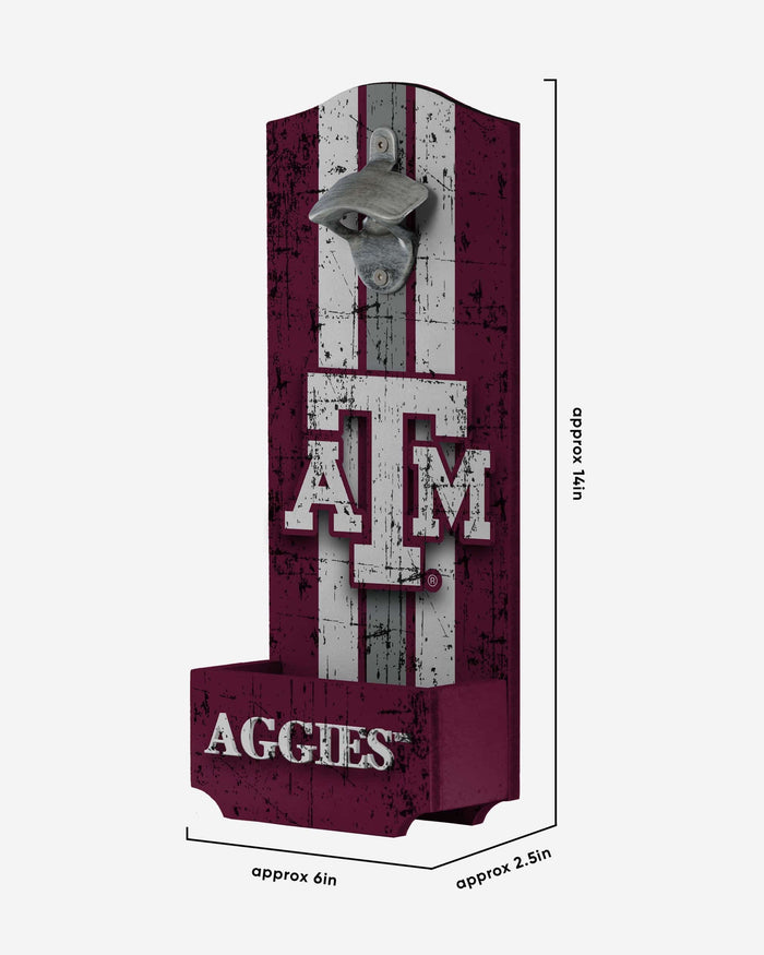 Texas A&M Aggies Wooden Bottle Cap Opener Sign FOCO - FOCO.com