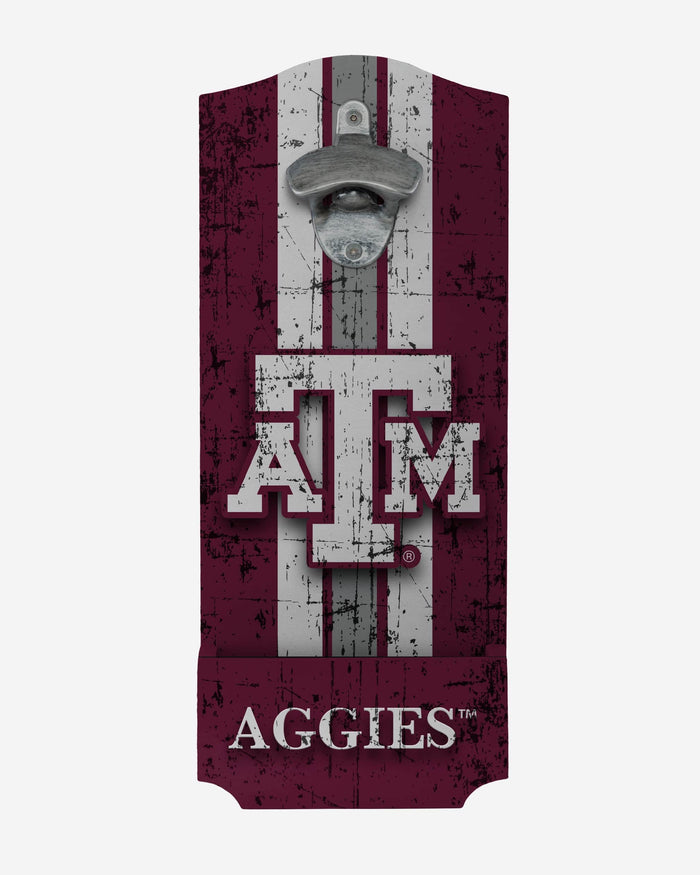 Texas A&M Aggies Wooden Bottle Cap Opener Sign FOCO - FOCO.com