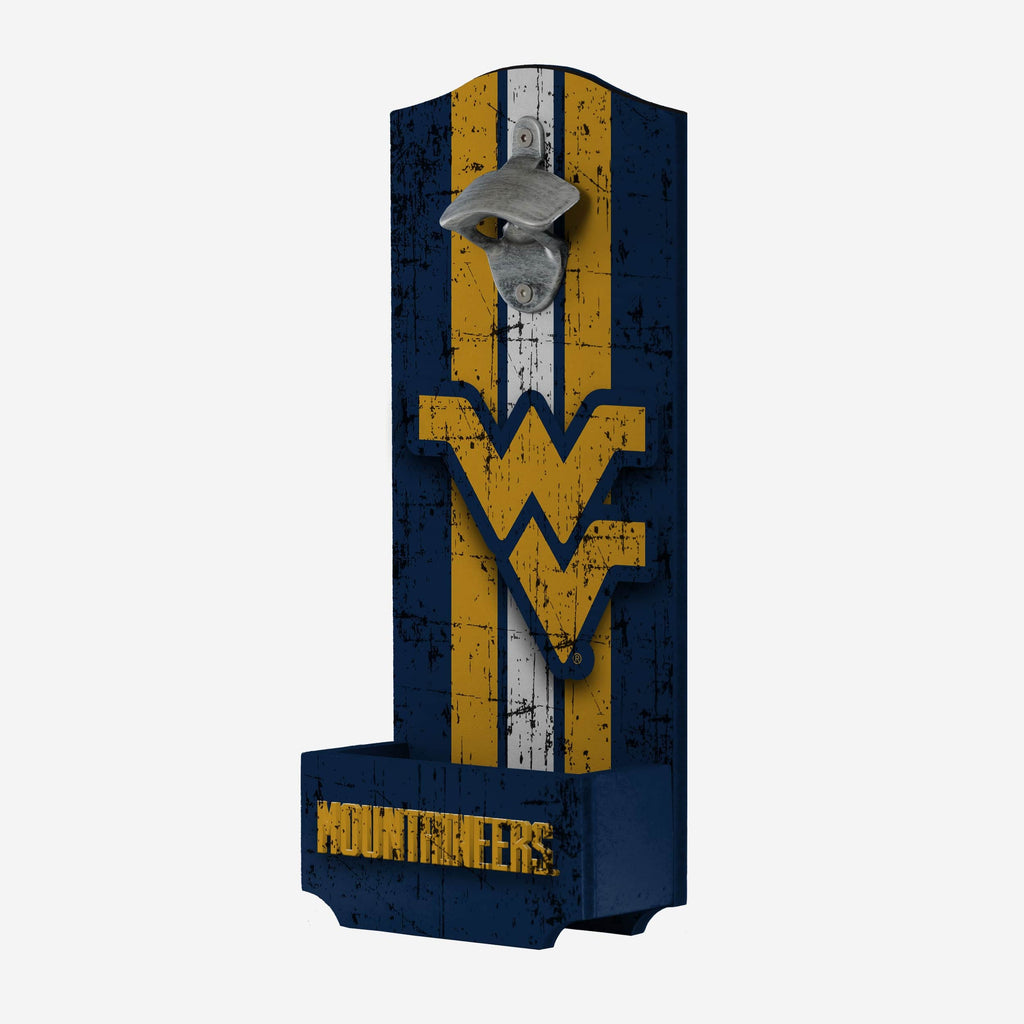 West Virginia Mountaineers Wooden Bottle Cap Opener Sign FOCO - FOCO.com