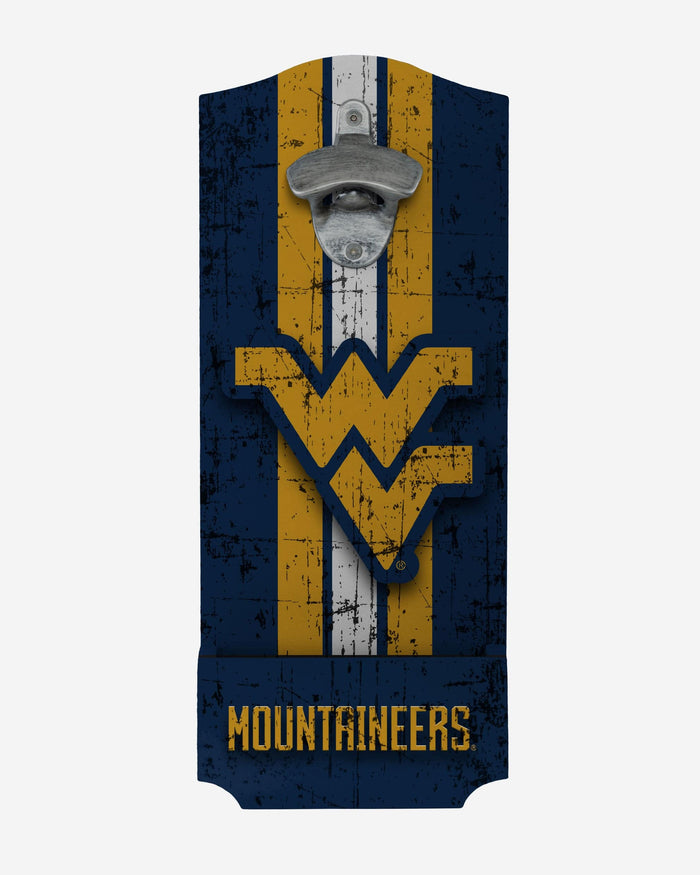 West Virginia Mountaineers Wooden Bottle Cap Opener Sign FOCO - FOCO.com