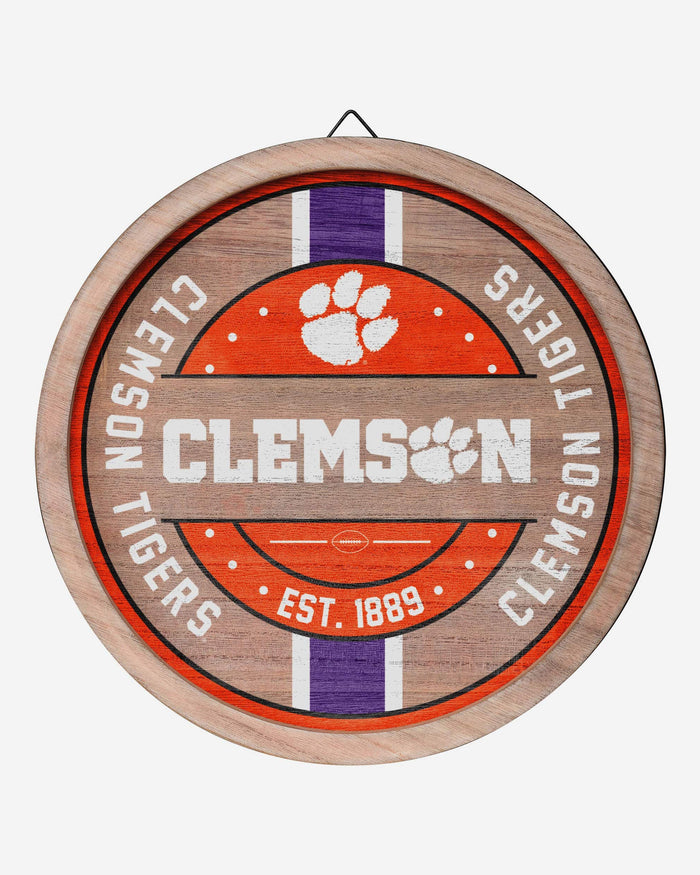 Clemson Tigers Wooden Barrel Sign FOCO - FOCO.com