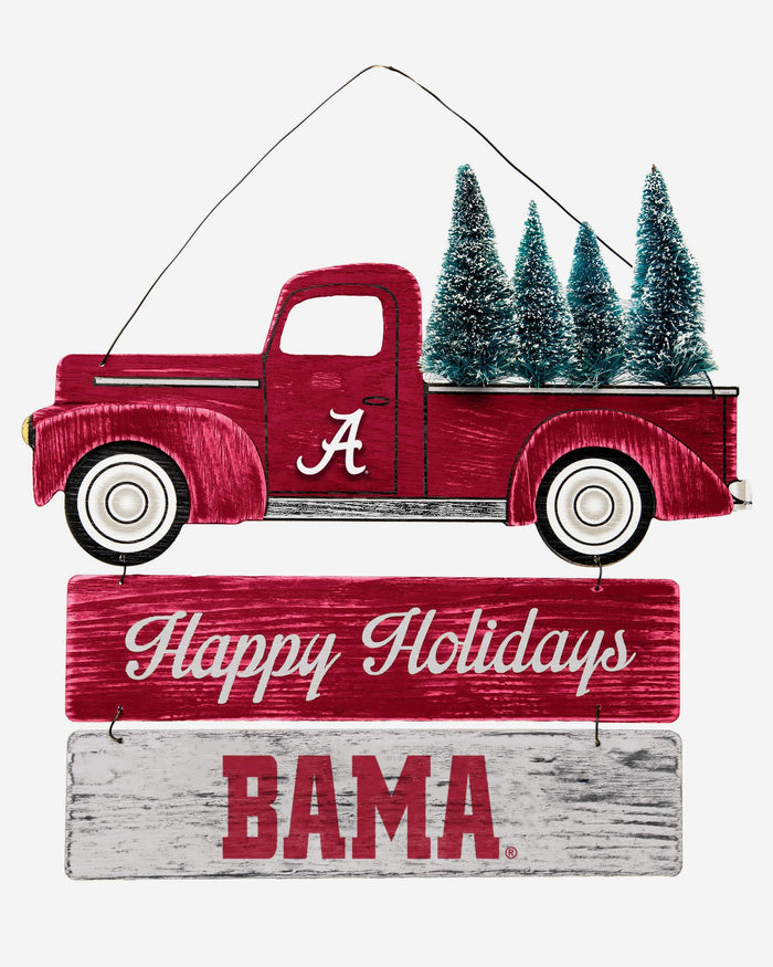 Alabama Crimson Tide Wooden Truck With Tree Sign FOCO - FOCO.com