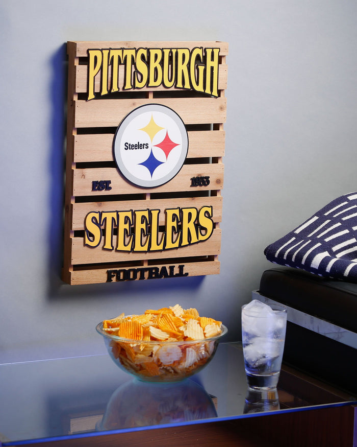 Pittsburgh Steelers Wood Pallet Sign FOCO - FOCO.com