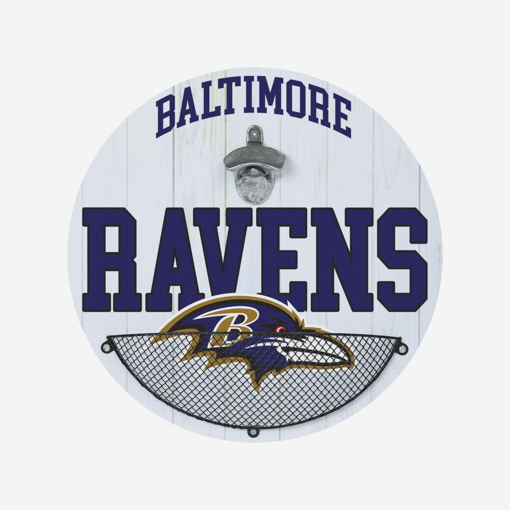 Baltimore Ravens Bottle Opener Cap Catcher Wall Sign FOCO - FOCO.com