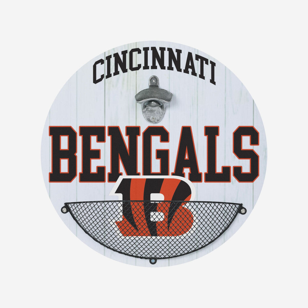 Cincinnati Bengals Bottle Opener Cap Catcher Wall Sign FOCO - FOCO.com