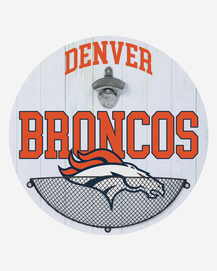 Denver Broncos Bottle Opener Cap Catcher Wall Sign FOCO - FOCO.com