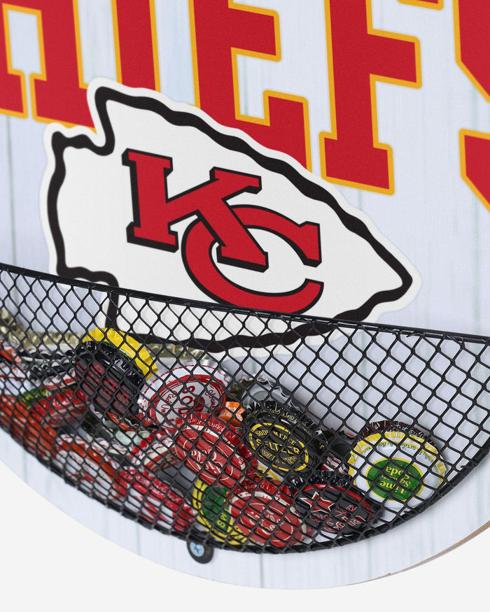 Kansas City Chiefs Bottle Opener Cap Catcher Wall Sign FOCO - FOCO.com