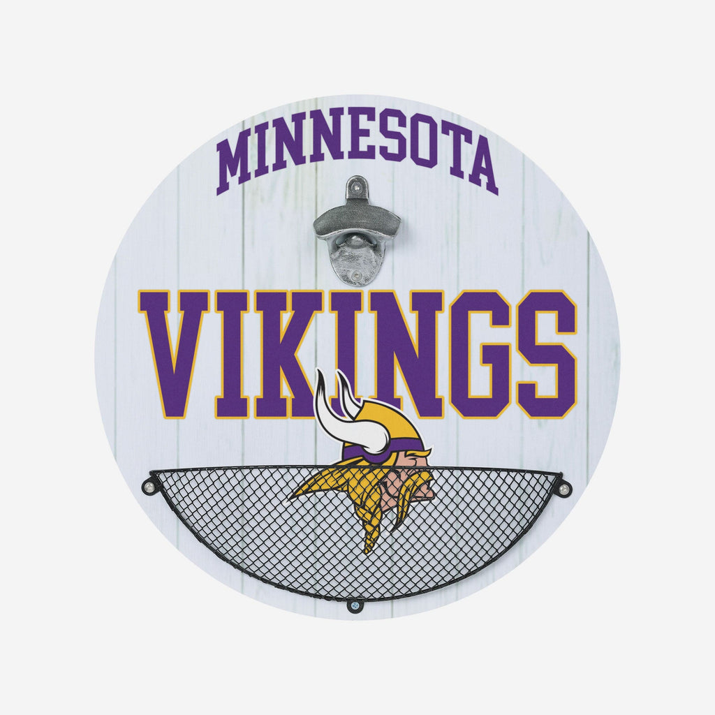 Minnesota Vikings Bottle Opener Cap Catcher Wall Sign FOCO - FOCO.com