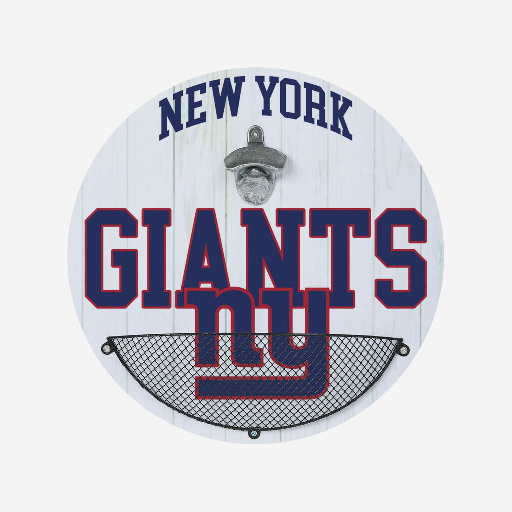 New York Giants Bottle Opener Cap Catcher Wall Sign FOCO - FOCO.com